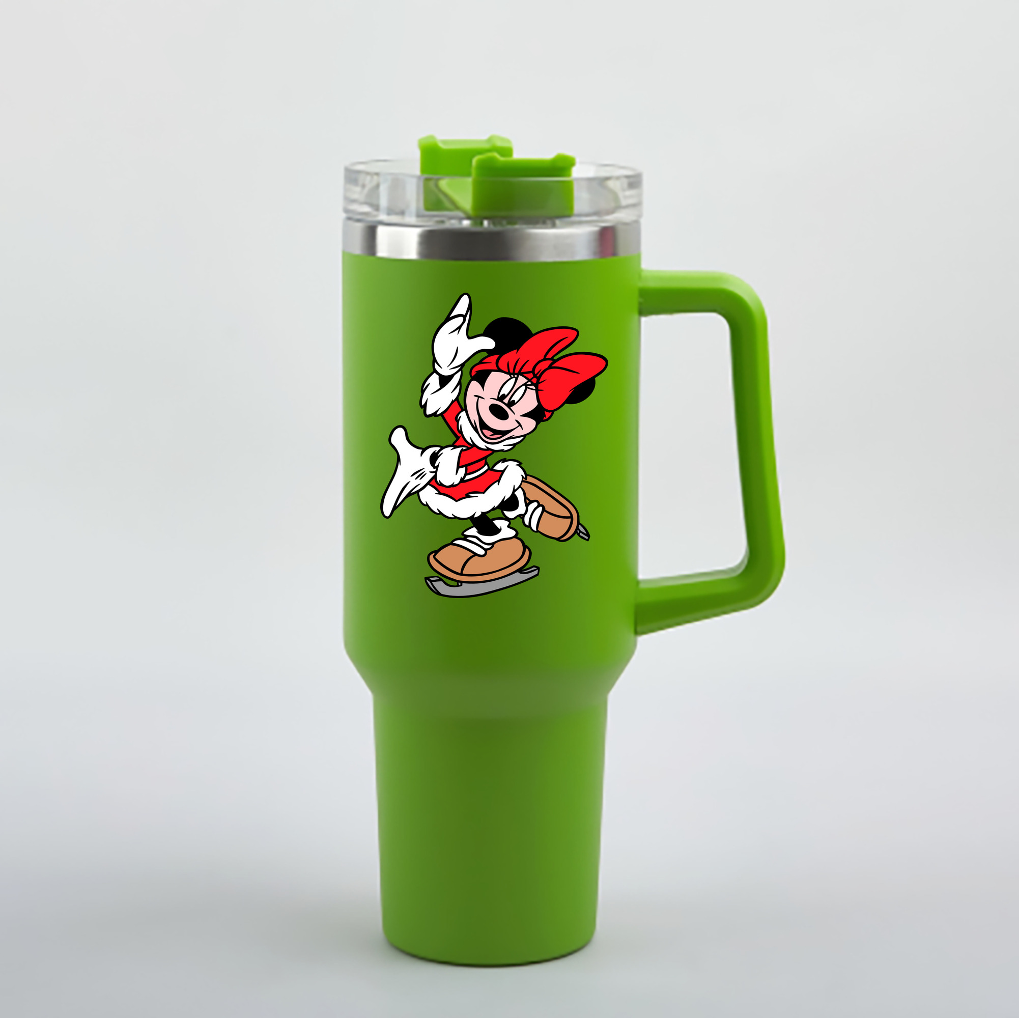 （画像用） ミッキーマウス Mickey Mouse 1200mL車用タンブラー - クリスタルステッカー（プラスチックストロー付き）